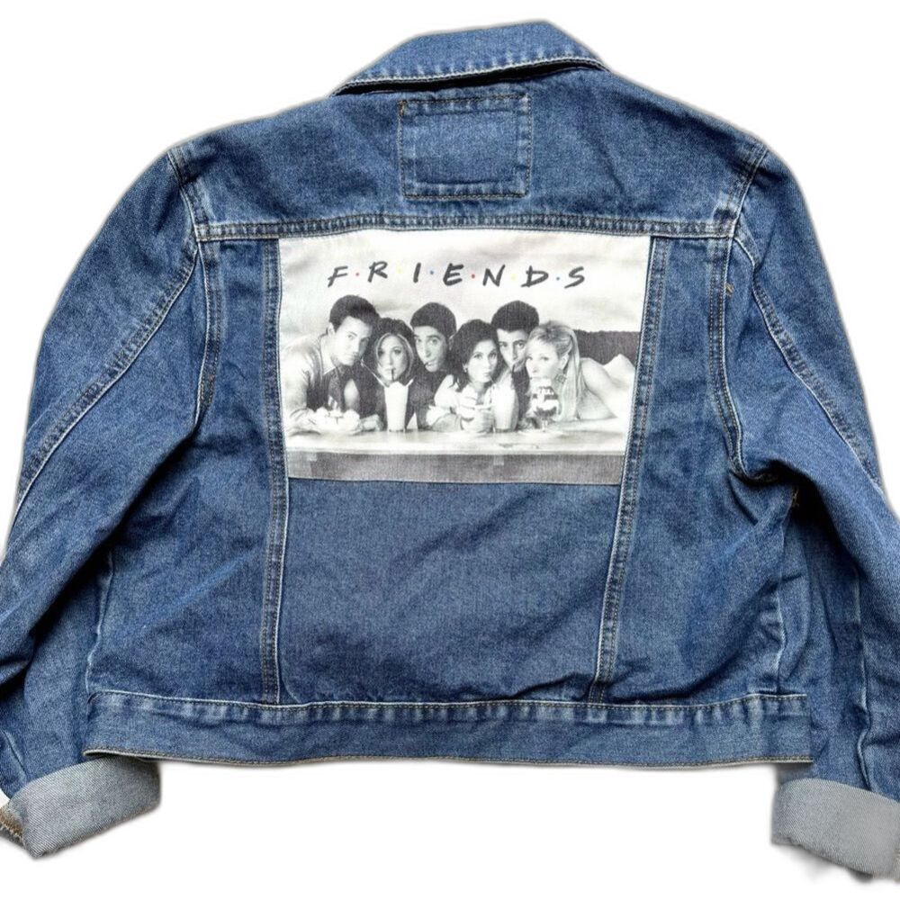 Friends Cotton On Light Blue Denim Jacket with Bronze Buttons